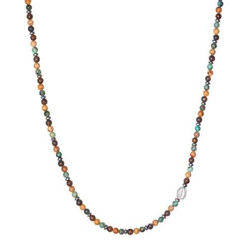 Collana pietre girocollo uomo donna argento