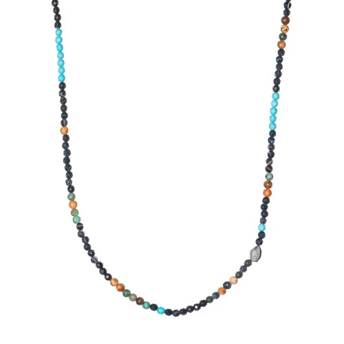 COLLANA NERA PIETRE UOMO DONNA