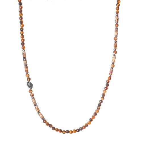 Collana uomo donna occhio di tigre pietre