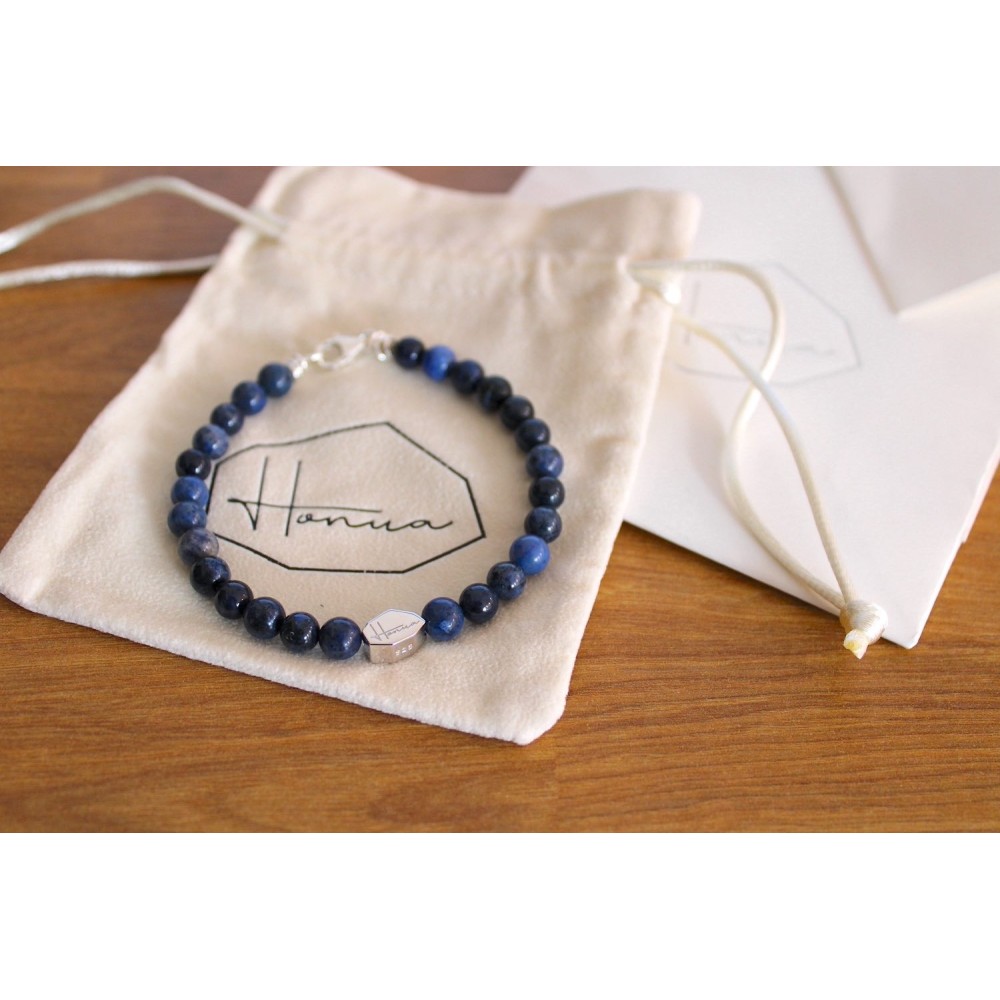 Bracciale in Pietre Naturali Lapislazzuli e Argento 925% - 5