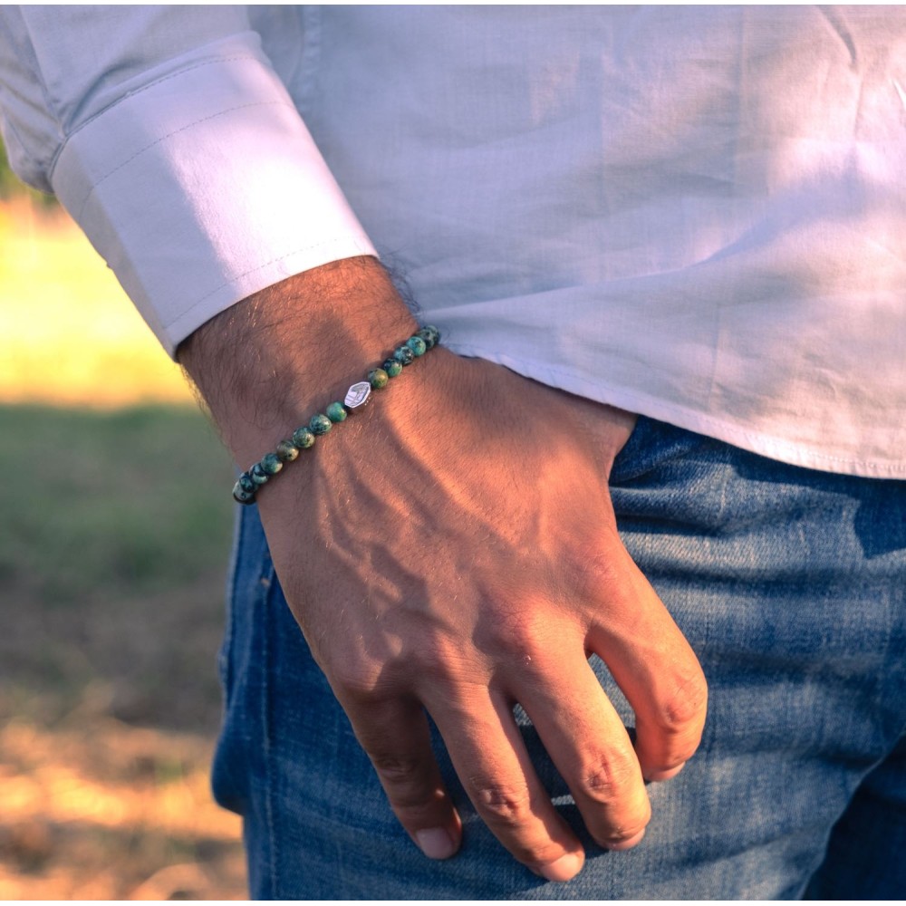 Bracciale Uomo Pietre Dure Palline Sfere