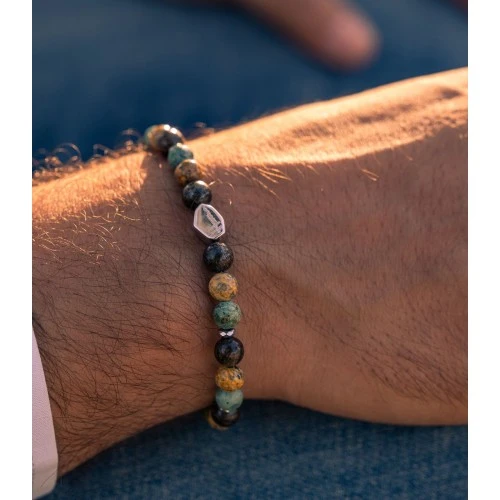 Bracciale pietre Dure Turchese uomo donna argento 925 2
