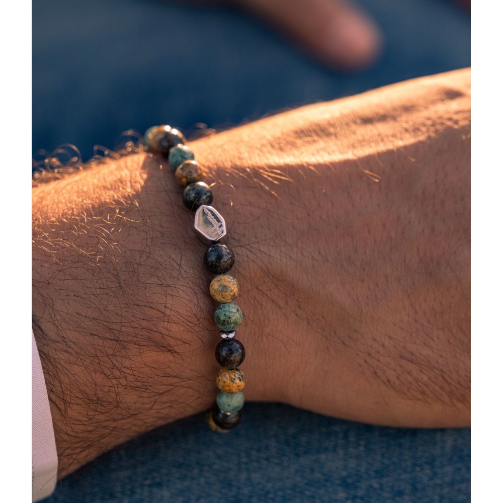 Bracciale Uomo Pietre Turchese a palline sfere