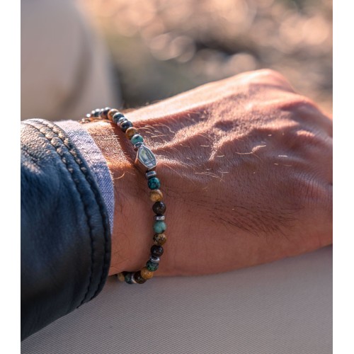 Bracciale pietre uomo donna argento 925 2