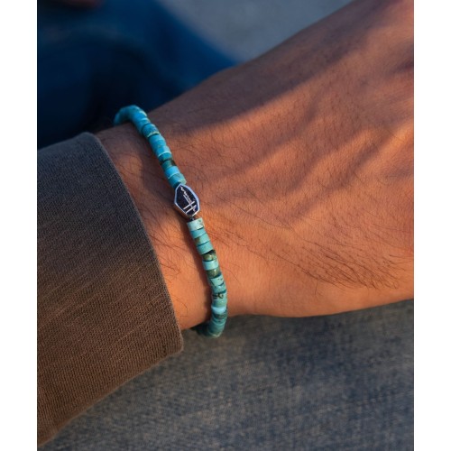 Bracciale pietre dure uomo turchese heishi uomo donna 2