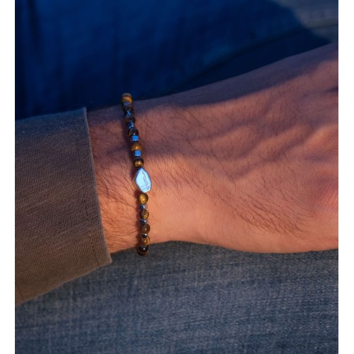 bracciale uomo ematite occhio di tigre uomo donna cubo pietre dure 2