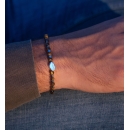 Bracciale Pietre Dure a Palline Quadrato