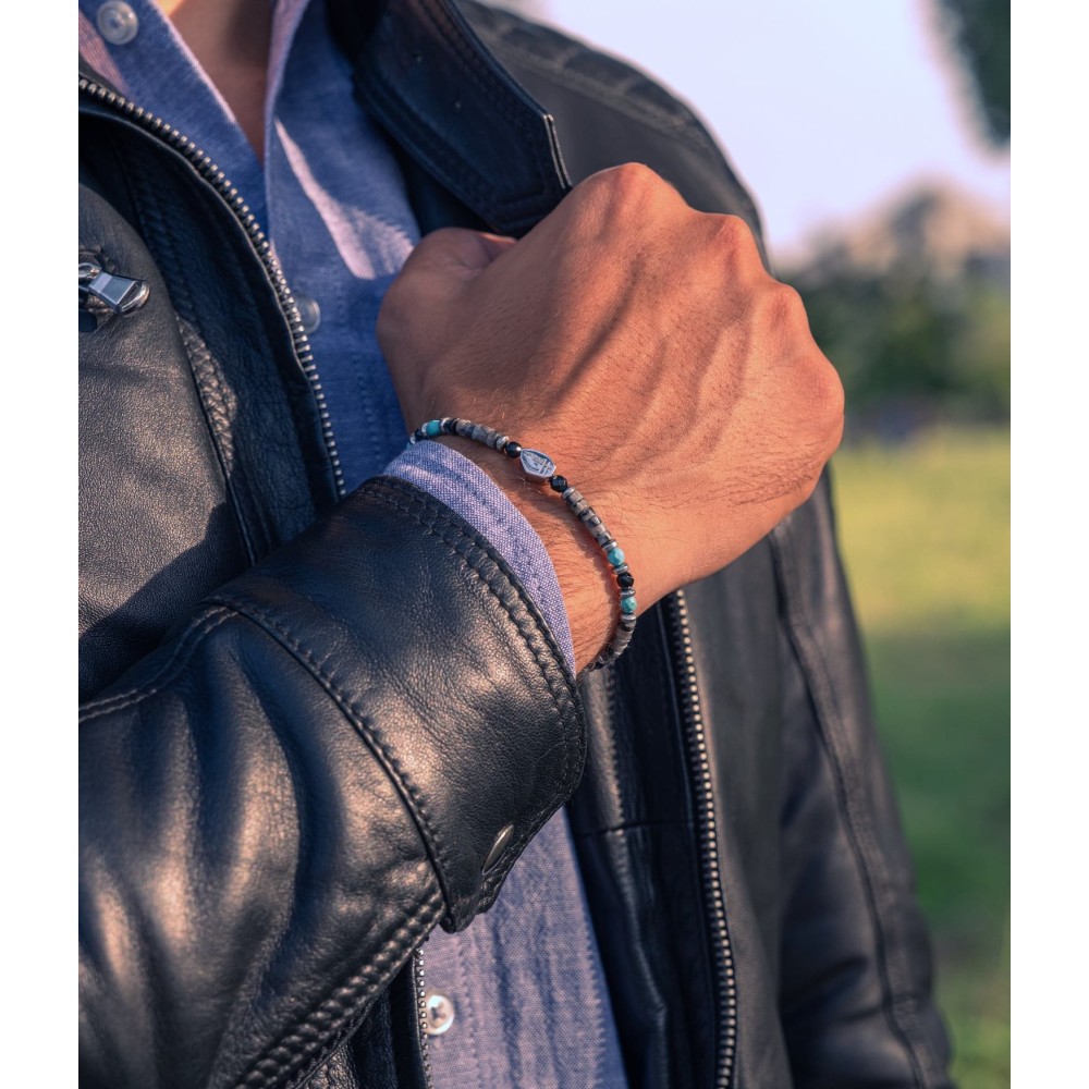 Bracciale Uomo Nero Sottile Elegante