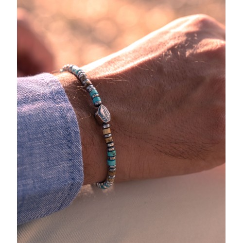 bracciale uomo donna pietre dure heishi 2