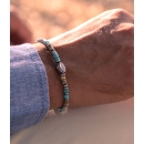 Bracciale Uomo Pietre Dure Turchese Argento