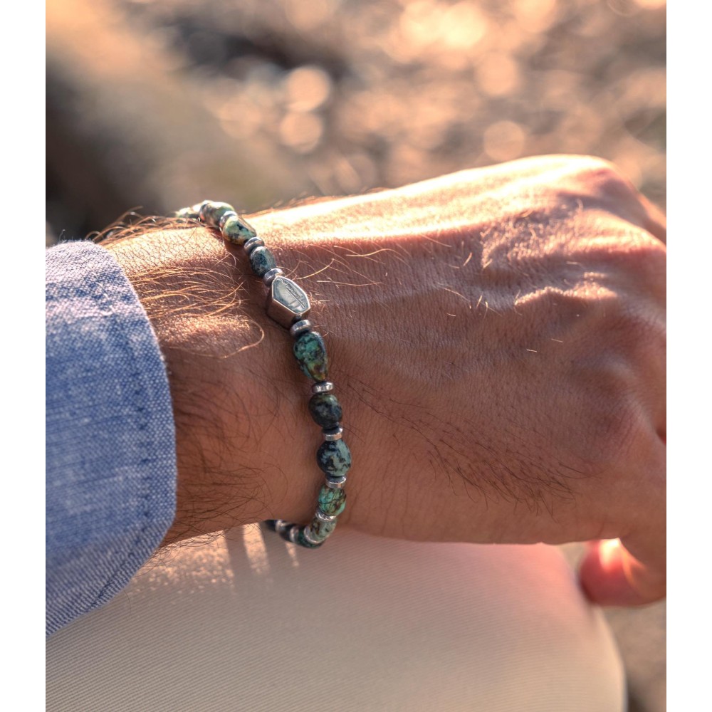 Bracciale Uomo Turchese Africano Naturale