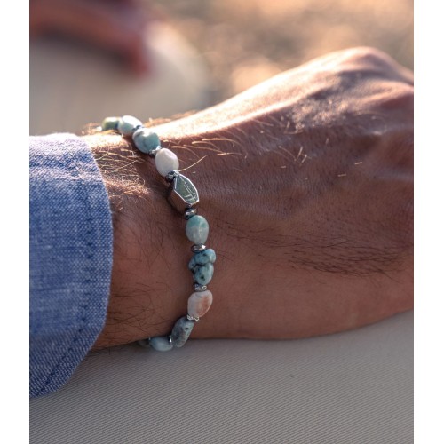 Bracciale pietre dure uomo donna argento 925 2