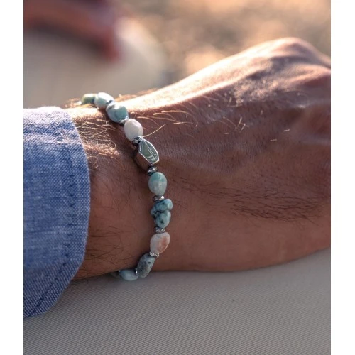 Bracciale pietre dure uomo donna argento 925 2