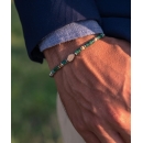 Bracciale Uomo Heishi Giada Verde Africana Argento