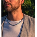 Collana Uomo Donna Turchese Argento a Palline Heishi