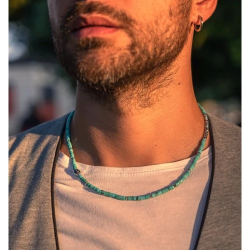 Collana turchese donna uomo pietre argento 2