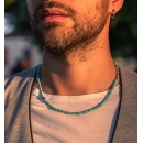 Collana Uomo Donna Girocollo Turchese heishi Piatta tonda