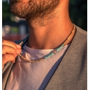 Collana pietre Naturali Diaspro, Turchese e Argento 925% - 4