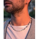 Collana Catenina Catena Uomo Donna A Palline Pietre Dure Argento