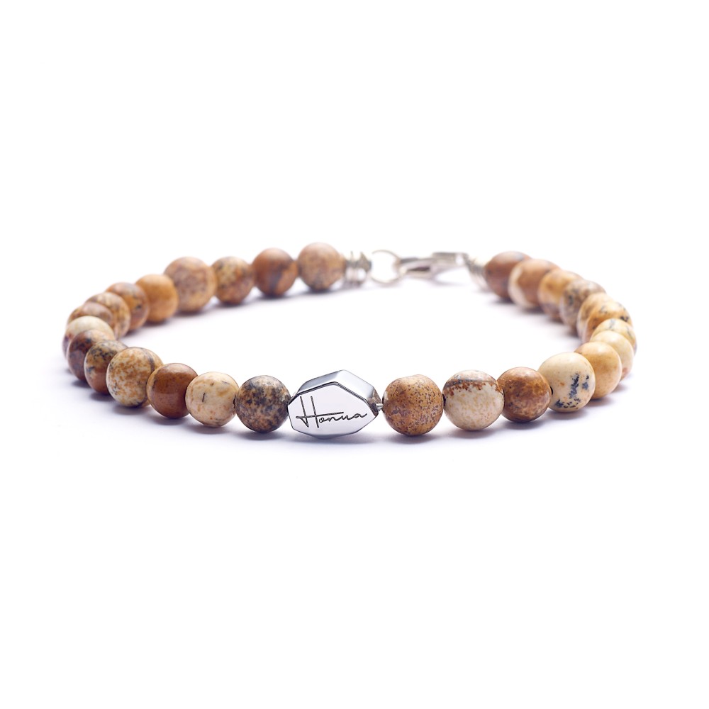 Bracciale Uomo Donna Pietre Dure Diaspro Picture