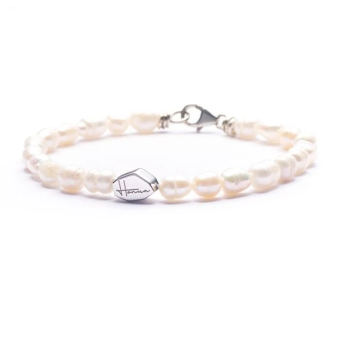 Bracciale Uomo Donna Unisex Perle e Argento 925