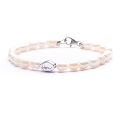 Bracciale Uomo Donna Unisex Perle e Argento 925