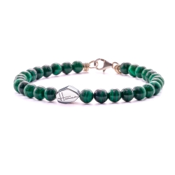BRACCIALE Malachite verde uomo donna pietre dure argento