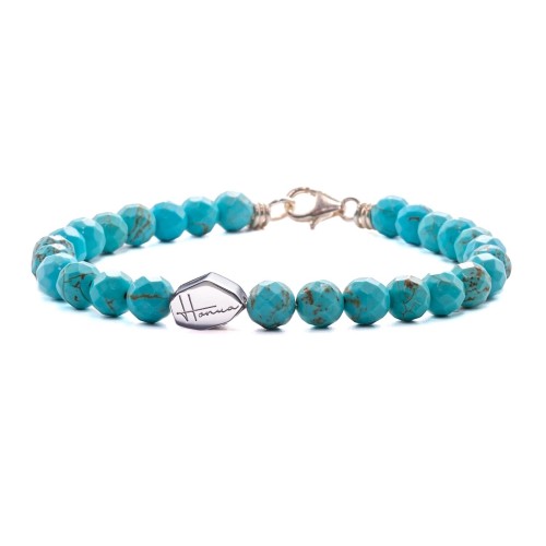 Bracciale pietre turchese uomo donna argento 925