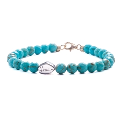 Bracciale pietre turchese uomo donna argento 925