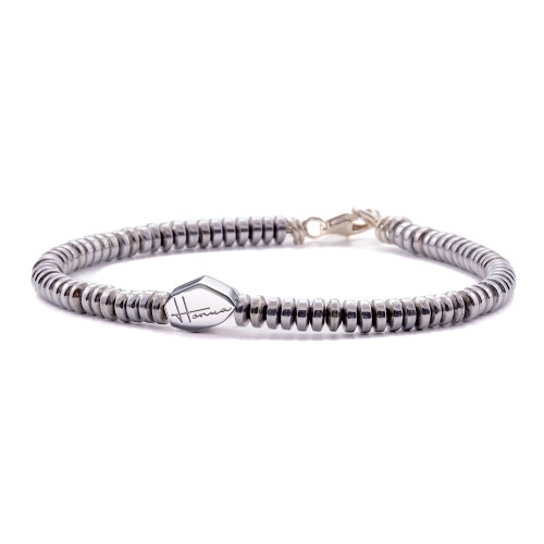 Bracciale uomo donna pietre dure ematite argento 925