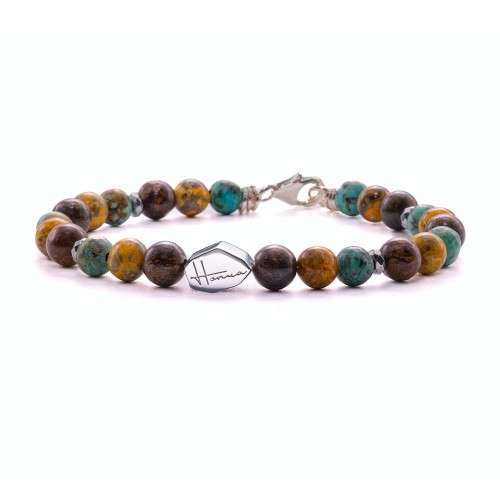 Bracciale pietre Dure Turchese uomo donna argento 925