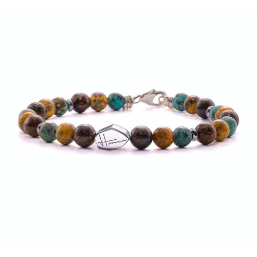 Bracciale pietre Dure Turchese uomo donna argento 925