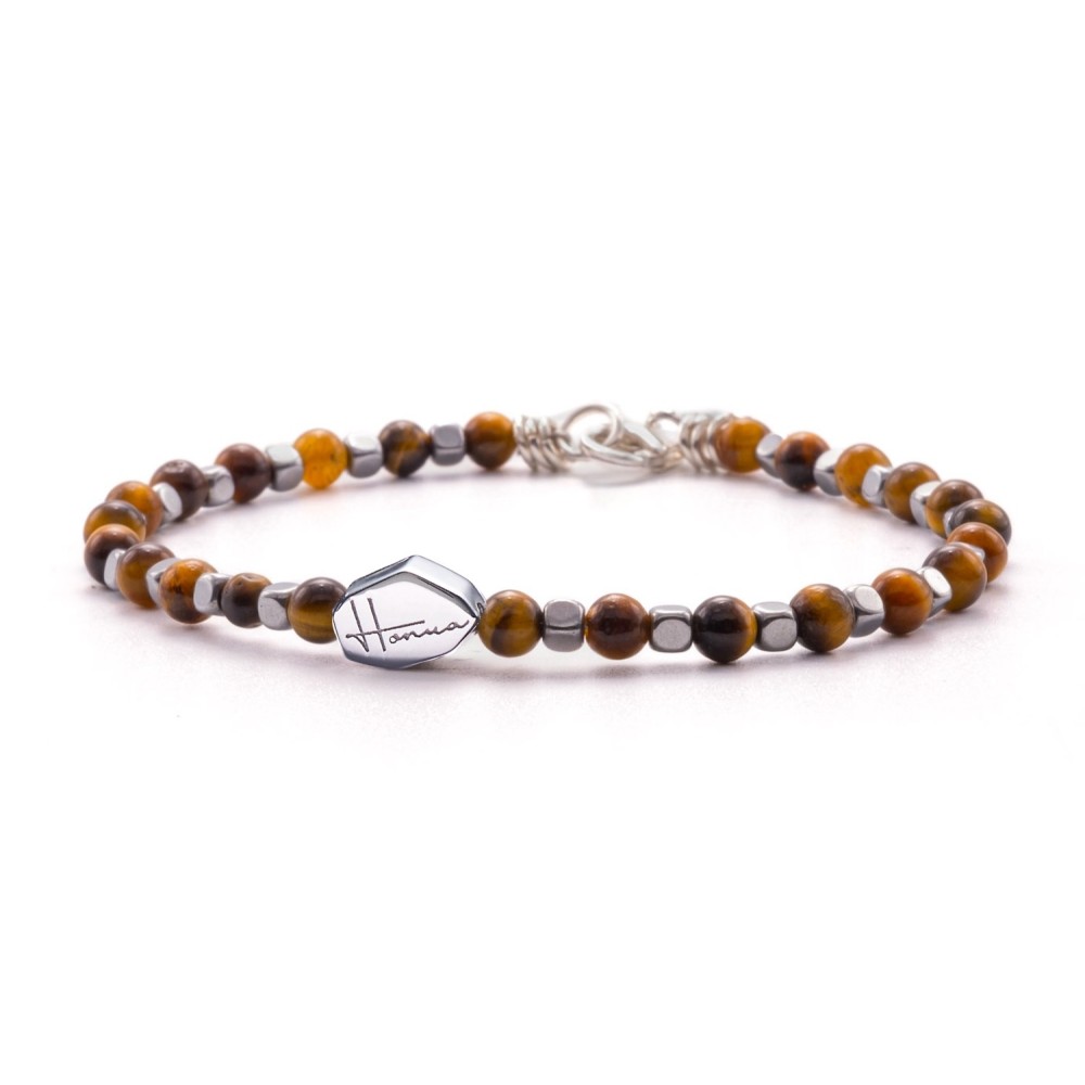 bracciale uomo ematite occhio di tigre uomo donna cubo pietre dure