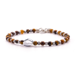 bracciale uomo ematite occhio di tigre uomo donna cubo pietre dure