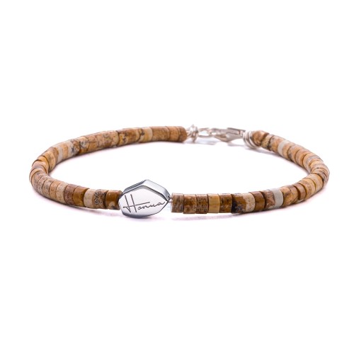 bracciale donna uomo pietre dure heishi argento