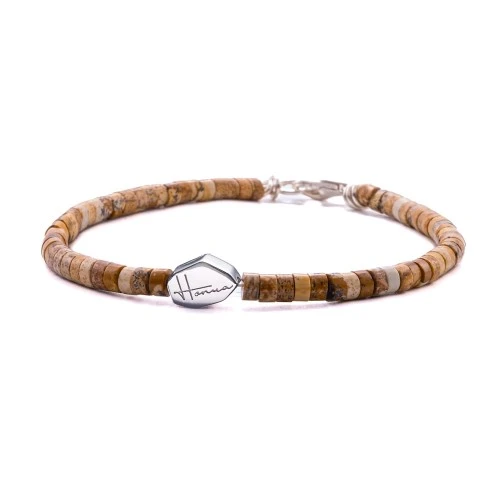 bracciale donna uomo pietre dure heishi argento