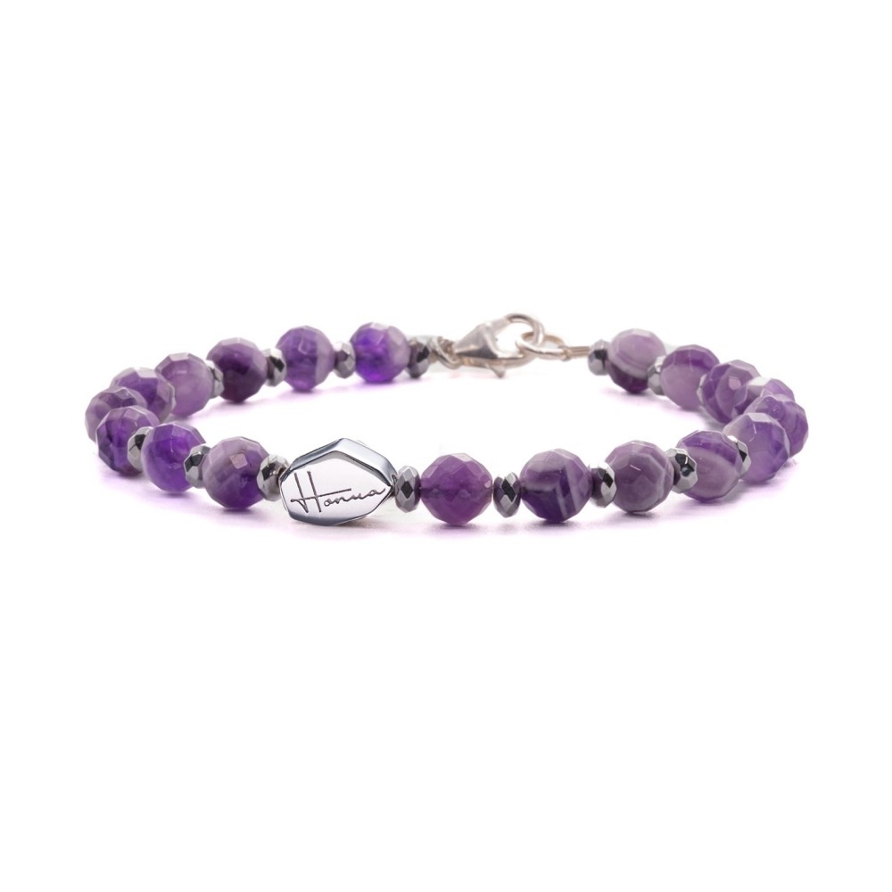 Bracciale donna ametista pietre dure uomo argento