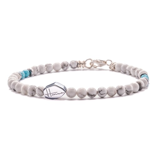 Bracciale pietre dure Aulite bianco uomo donna