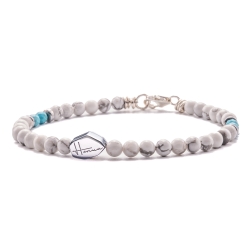 Bracciale pietre dure Aulite bianco uomo donna