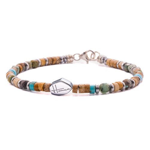 Bracciale pietre dure cubo turchese uomo donna