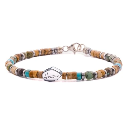 Bracciale pietre dure cubo turchese uomo donna