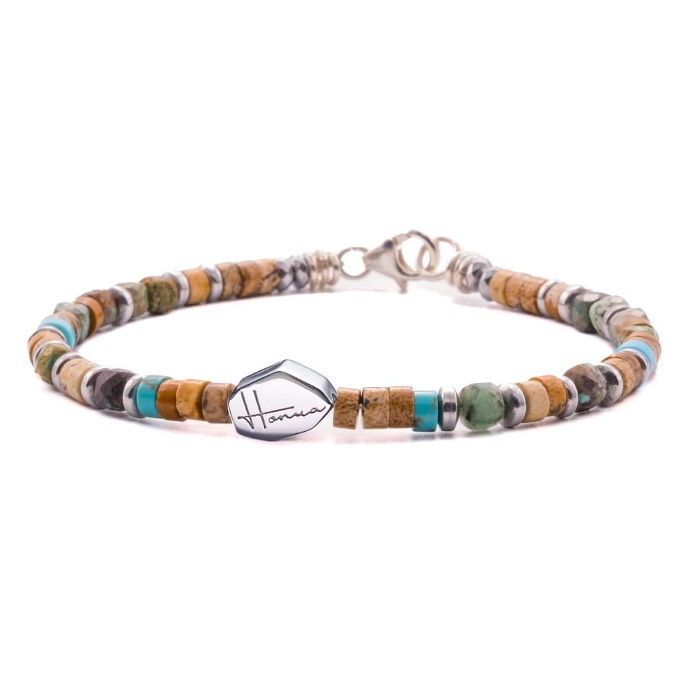 Bracciale pietre dure cubo turchese uomo donna
