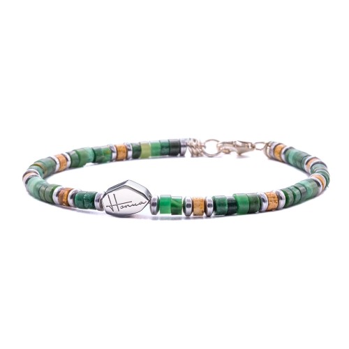 Bracciale pietre dure uomo donna argento 925 heishi