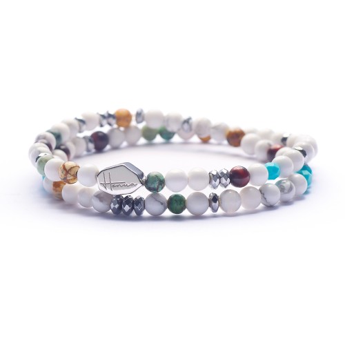 Bracciale Uomo Donna Pietre Dure Argento 925 Aulite Turchese