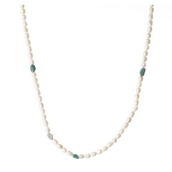 collana perle donna uomo girocollo argento 925%