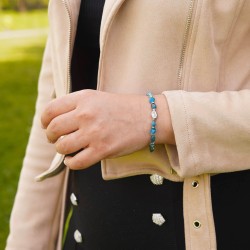 Bracciale pietre apatite blu