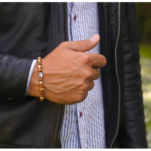 Bracciale Uomo Donna Pietre Dure Diaspro Picture 2