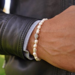 bracciale uomo perle