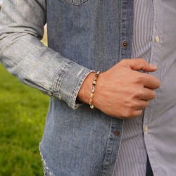 bracciale argento e pietre uomo