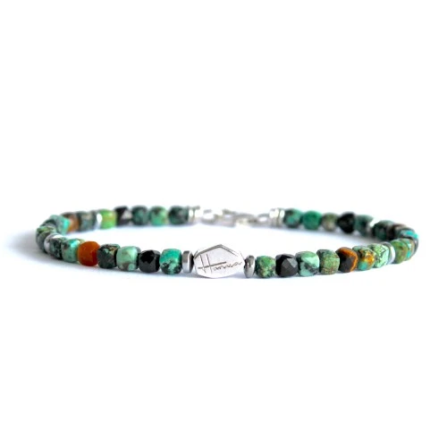 bracciale uomo donna cubo pietre dure argento 925 turchese
